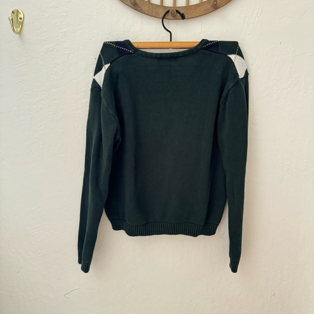 brandy melville argyle cardigan Green Navy Blue White One Size - Picture 6 of 8